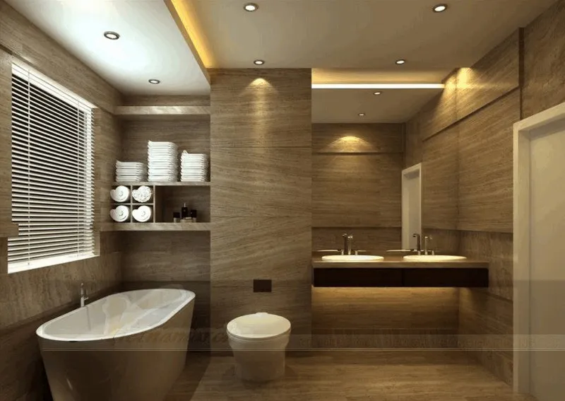 Mẫu trần thạch cao giật cấp nhà vệ sinh, nhà tắm 2