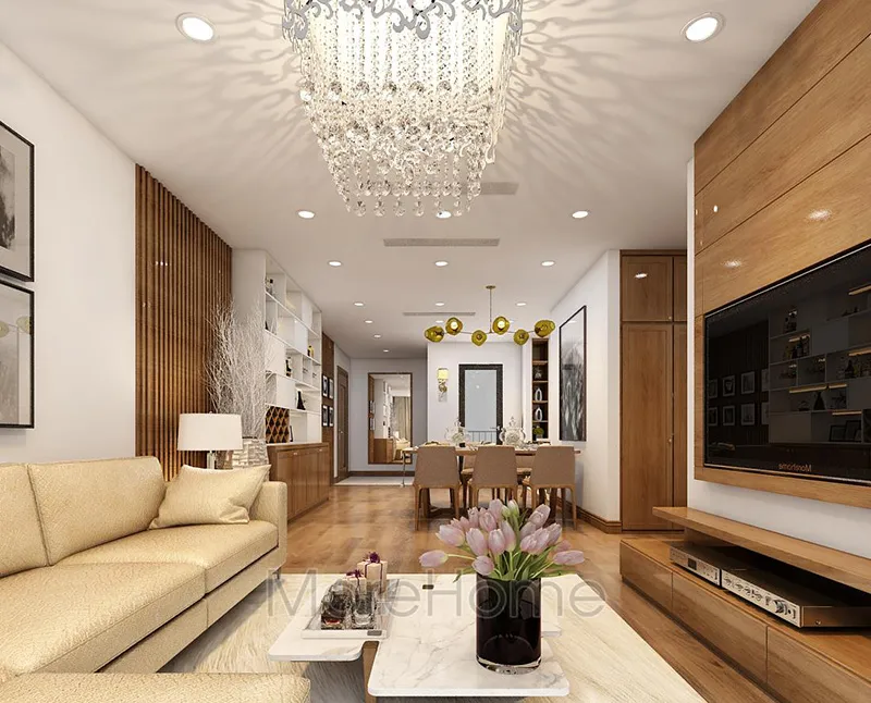 Mẫu trần thạch cao phẳng phòng khách đẹp