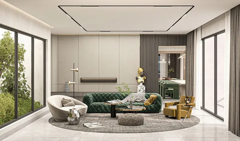 Mẫu trần thạch cao phẳng đơn giản 1